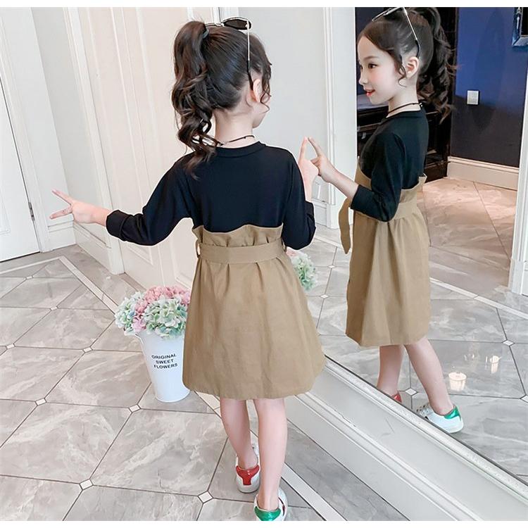 子供服 ワンピース 女の子 長袖 子供ドレス Dress キッズ 春秋 秋着 膝丈ワンピース 丸首 蝶結び 韓国子供服 ジュニア カジュアル おしゃれ 可愛い 通学着 新品 Y アユストア 通販 Yahoo ショッピング