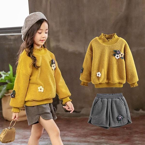 子供服 セットアップ キッズ 女の子 おしゃれ 長袖 秋冬 厚手 ...