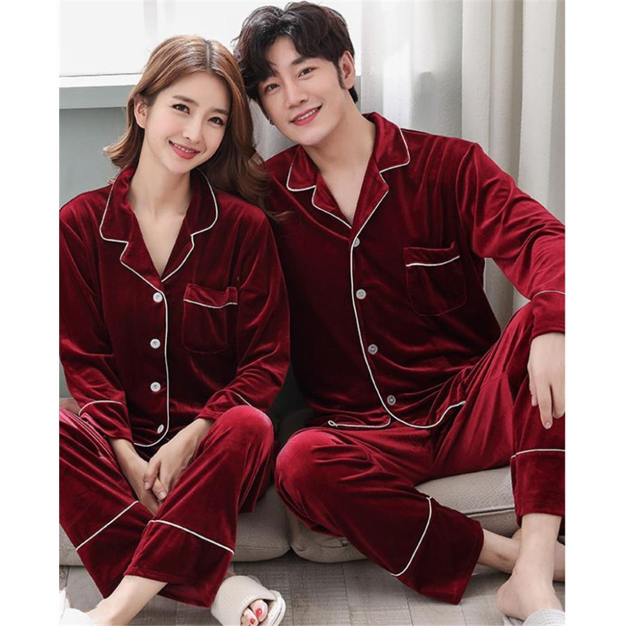ペアパジャマ カップル 冬 長袖パジャマ 前開き ルームウェア レディース メンズ 恋人 お揃い 上下セット ペアルック 長ズボン 部屋着 大きいサイズ 寝間着 新品 Y アユストア 通販 Yahoo ショッピング