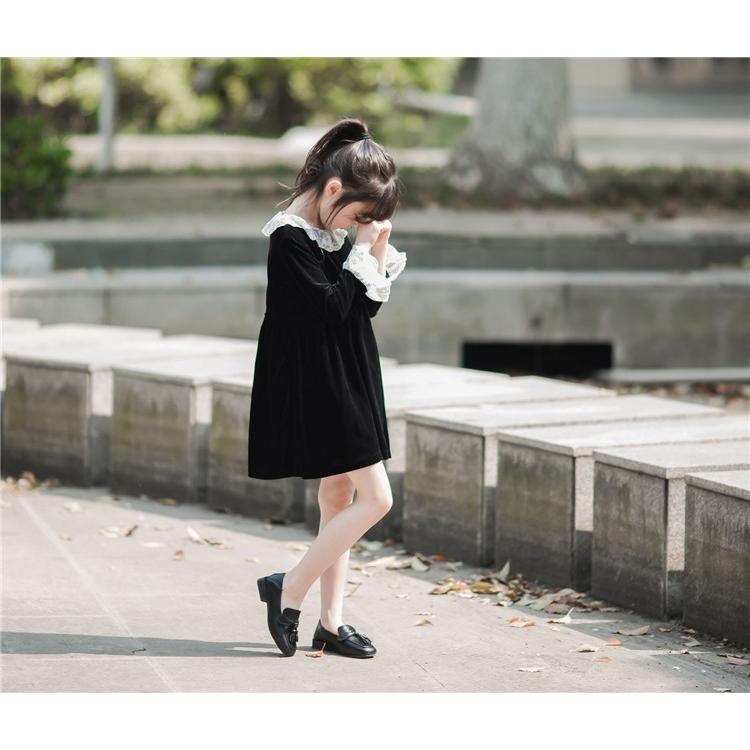 子供服 ワンピース キッズ 女の子 長袖 おしゃれ 秋冬 韓国子供服 ジュニア 膝丈ワンピース 折襟 無地 子供ドレス Dress カジュアル 可愛い 小学生 通学着 新品 Y アユストア 通販 Yahoo ショッピング