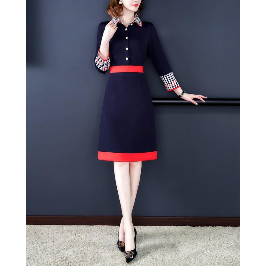 ワンピース レディース 40代 きれいめ 秋冬 長袖 上品 ポロワンピース 膝丈ワンピース 折り襟 大きいサイズ パーティードレス 韓国風 おしゃれ 通勤 着痩せ 新品 Y アユストア 通販 Yahoo ショッピング