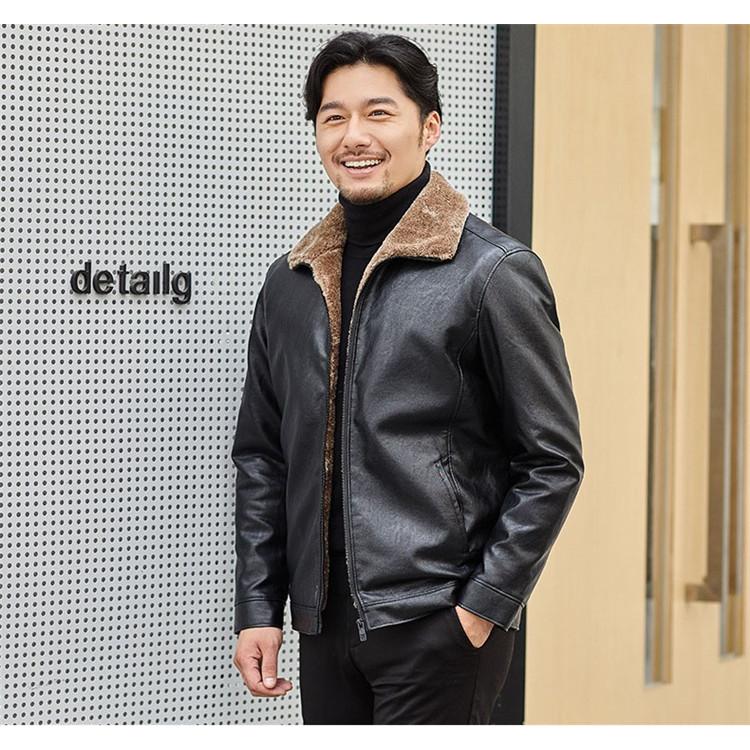 レザージャケット メンズ 50代 40代 秋冬 裏起毛 アウター 革ジャン Puジャケット ライダースジャケット テーラード 立ち襟 暖かい 大きい サイズ おしゃれ 防寒 Y アユストア 通販 Yahoo ショッピング