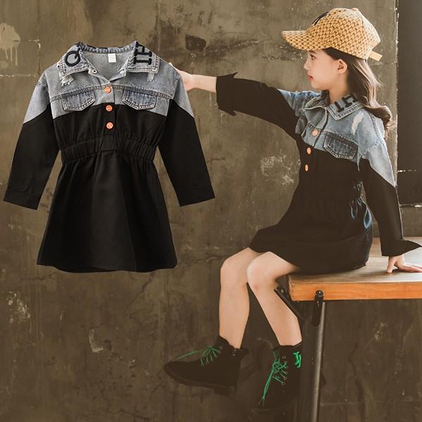 子供服 ワンピース 長袖 春秋 女の子 キッズワンピース デニムワンピース チュニック 子供ドレス ジュニア ベビー服 おしゃれ 可愛い 誕生日 新品 150cm 160cm Y4528 アユストア 通販 Yahoo ショッピング