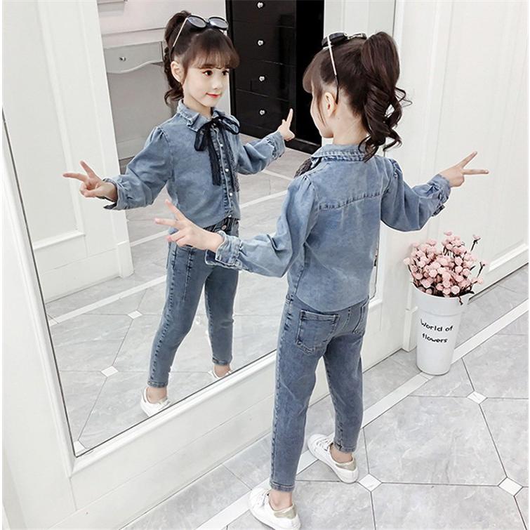 柔らかな質感の 女の子150 デニム トップス hirota.com.br