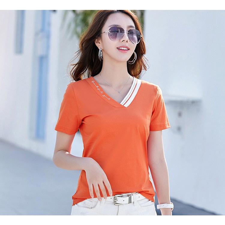 Tシャツ レディース 半袖 韓国風 夏新作 おしゃれ トップス Vネック 半袖tシャツ 綿 きれいめ 薄手 ゆったり カジュアル 大きいサイズ 大人 通勤 涼しい 着痩せ Y アユストア 通販 Yahoo ショッピング