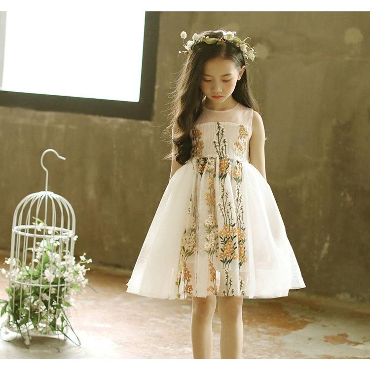 子供服 ワンピース ノースリーブ 春夏 女の子 キッズワンピース 薄手 レースワンピース 刺繍 チュニック 子供ドレス ピアノ 結婚式 おしゃれ 可愛い お姫様 新品 Y アユストア 通販 Yahoo ショッピング