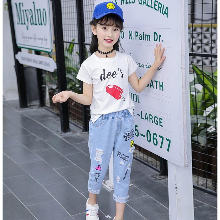 熱販売 150cm 160cm 半袖セット 子供服 セットアップ キッズ 女の子 春夏 2点セット 上下セット Tシャツ 丸首 ショートパンツ サロペット デニムパンツ おしゃれ 可愛い カジュアル 新品 150cm