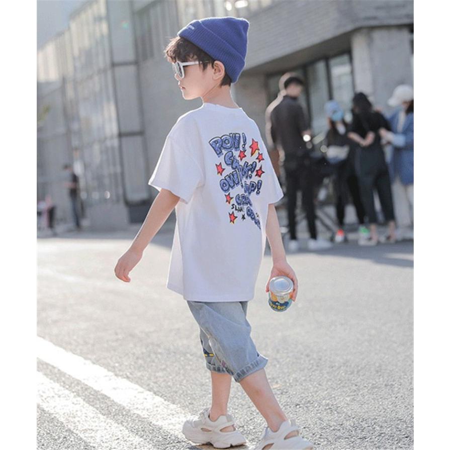 キッズ 子供服 2点セット 2色100 160 Ksfa032 Tシャツ ゆったり ジュニア セットアップ パンツ 上下セット 半袖 可愛い 夏 男の子 薄手 人気ブランドの セットアップ