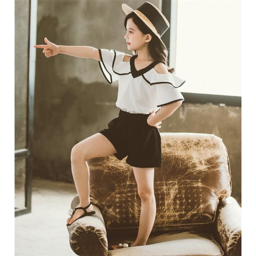 夏セール 女の子シャツ 90cm 0841 コットン ショートパンツ パンツ2点セット ピンク 丸襟 半袖シャツ 綿制 宅配便配送 パンツ2点セット