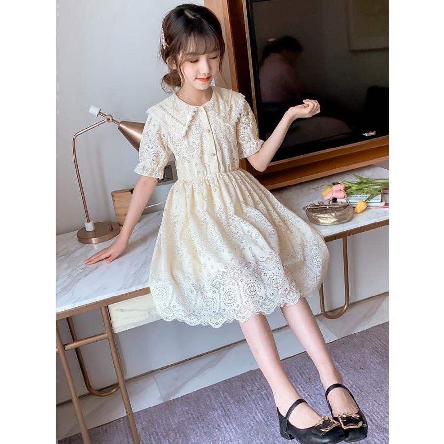 ワンピース キッズ 子供服 女の子 春夏 キッズワンピース レースワンピース 折り襟 チュニック 子供ドレス お姫様 おしゃれ カジュアル 可愛い 新品 150cm 160cm Y4539 アユストア 通販 Yahoo ショッピング