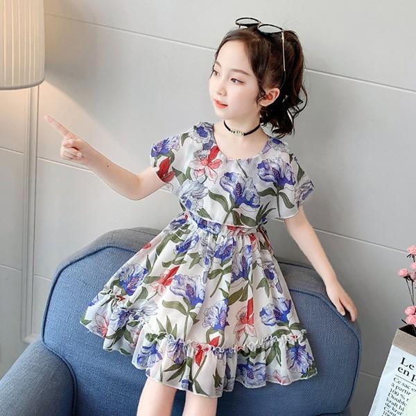 ワンピース キッズ 子供服 女の子 夏 キッズワンピース 半袖ワンピース 花柄ワンピース シフォン チュニック 子供ドレス お姫様 おしゃれ カジュアル 可愛い Y アユストア 通販 Yahoo ショッピング