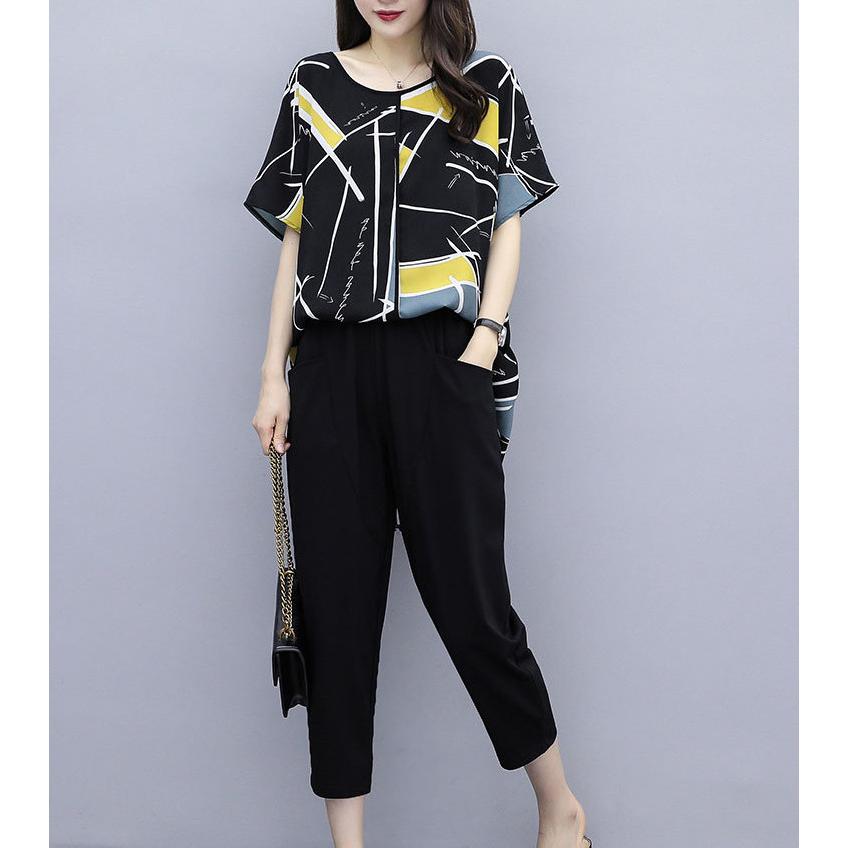 セットアップ レディース 夏 カジュアル 40代 30代 韓国風 上下セット ロングtシャツ 半袖 ガウチョパンツ きれいめ 大きいサイズ おしゃれ 着痩せ 通勤 Ol 新品 Y アユストア 通販 Yahoo ショッピング