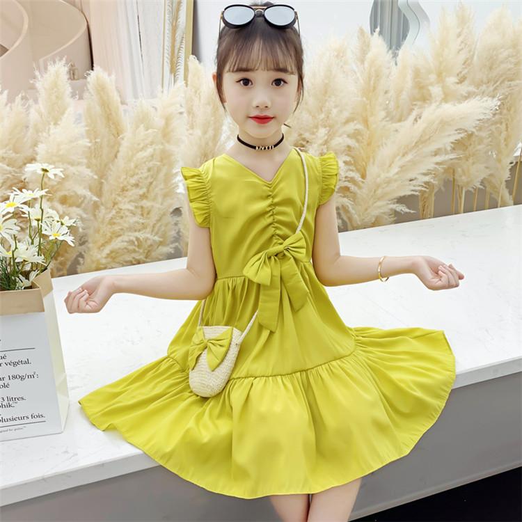 ワンピース キッズ 子供服 女の子 夏 キッズワンピース ノースリーブ 蝶結び フリル チュニック 子供ドレス お姫様 おしゃれ カジュアル 可愛い 小学生 新品 150 Y アユストア 通販 Yahoo ショッピング