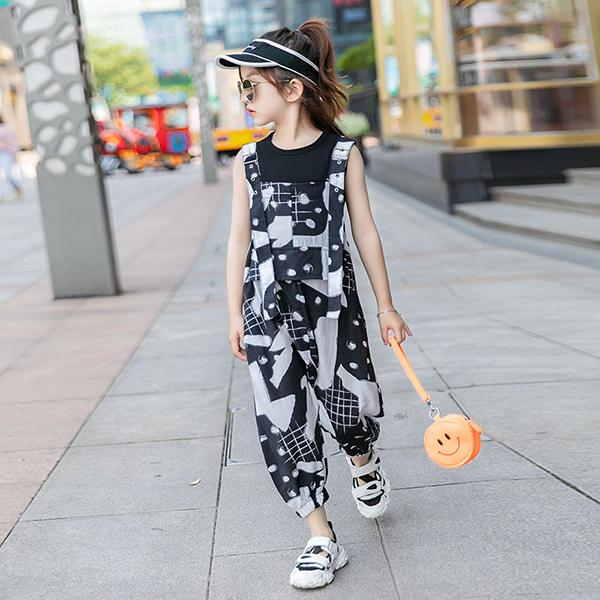 子供服 セットアップ キッズ 女の子 最大47 Offクーポン 夏 2点セット 上下セット Tシャツ 無地 カジュアル 新品 サロペット 可愛い ノースリーブ ジュニア おしゃれ ロングパンツ