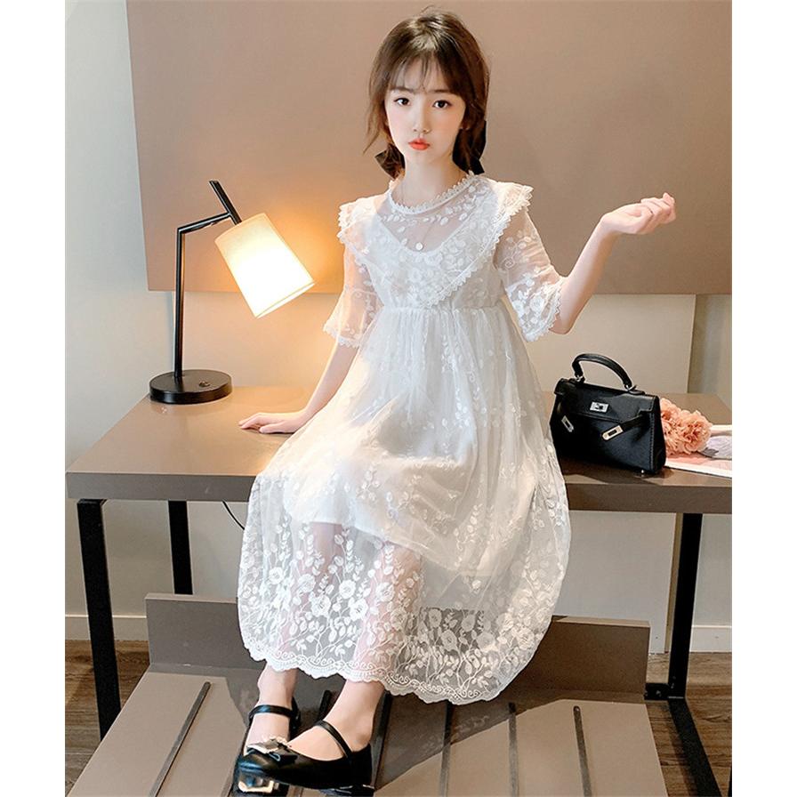 女の子子供服結婚式ワンピース半袖パーティーおしゃれ夏着姉妹キッズ記念日夏ワンピ誕生日イベントレッドブラックポリエステル 卸し売り購入