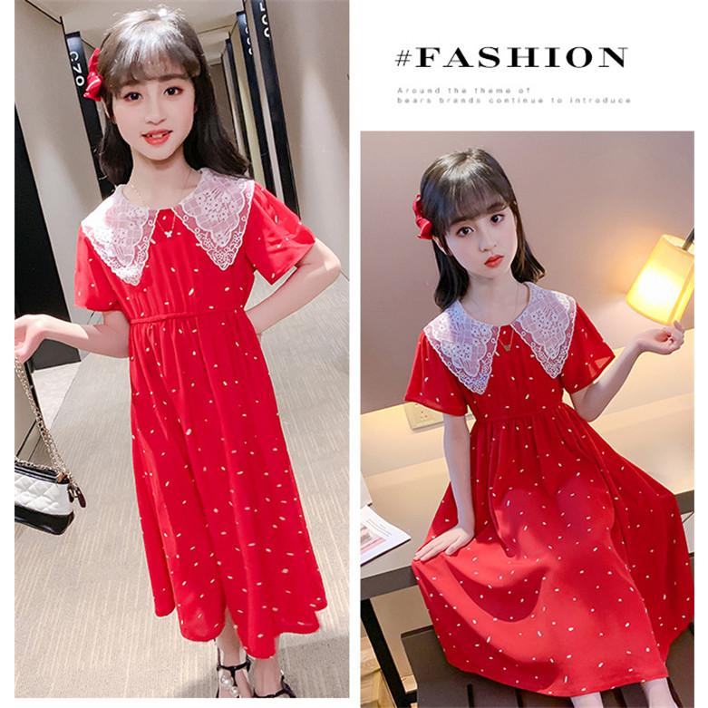 ワンピース キッズ 子供服 女の子 夏 キッズワンピース 半袖ワンピース ロング ドット柄 子供ドレス ジュニア 子ども お姫様 おしゃれ 可愛い カジュアル 新品 Y アユストア 通販 Yahoo ショッピング