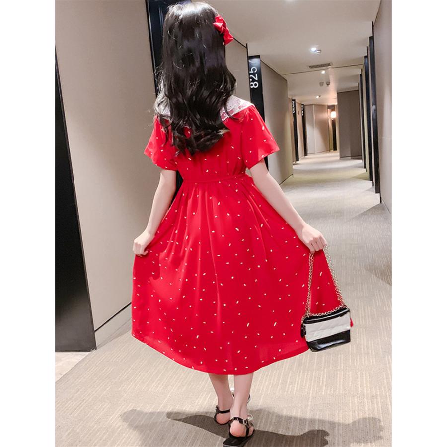 ワンピース キッズ 子供服 女の子 夏 キッズワンピース 半袖ワンピース ロング ドット柄 子供ドレス ジュニア 子ども お姫様 おしゃれ 可愛い カジュアル 新品 Y アユストア 通販 Yahoo ショッピング
