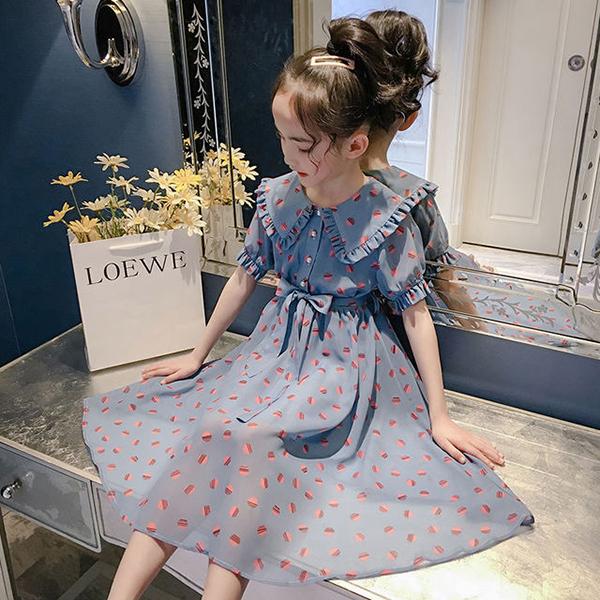 ワンピース キッズ 子供服 女の子 夏 キッズワンピース 半袖ワンピース シフォン ドット柄 子供ドレス ジュニア 子ども お姫様 おしゃれ 可愛い カジュアル 新品 Y アユストア 通販 Yahoo ショッピング