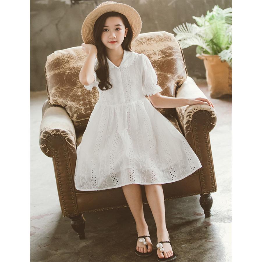 ワンピース キッズ 子供服 女の子 夏 キッズワンピース 半袖ワンピース 綿 白 無地 子供ドレス ジュニア お姫様 おしゃれ 可愛い カジュアル 新品 150cm 160cm Y アユストア 通販 Yahoo ショッピング