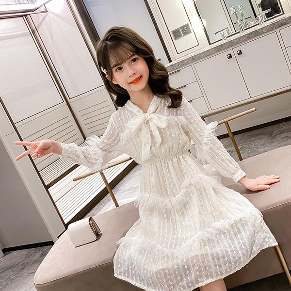 ワンピース キッズ 長袖 子供服 女の子 春秋 キッズワンピース レースワンピース 蝶結び 子供ドレス 結婚式 ジュニア おしゃれ 可愛い カジュアル 小学生 新品 Y4551 アユストア 通販 Yahoo ショッピング