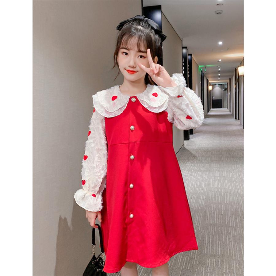 ワンピース キッズ 長袖 子供服 女の子 春秋 キッズワンピース 長袖ワンピース ドット柄 子供ドレス お姫様 ジュニア おしゃれ 可愛い カジュアル 小学生 新品 Y アユストア 通販 Yahoo ショッピング