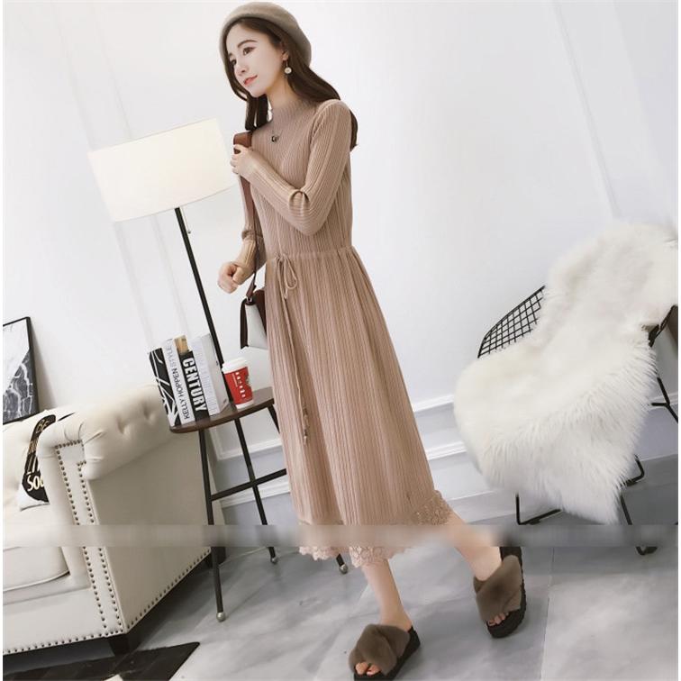 ニットワンピース レディース 40代 代 ロング コーデ 秋冬 長袖 カットソー セーター レースワンピース きれいめ 上品 大きいサイズ おしゃれ 着痩せ 通勤 Ol Y アユストア 通販 Yahoo ショッピング