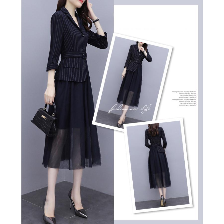 ワンピース レディース 40代 代 春秋 長袖 きれいめ 上品 シャツワンピース ストライプ 大きいサイズ パーティードレス おしゃれ 韓国風 着痩せ 通勤 Ol 新品 Y アユストア 通販 Yahoo ショッピング