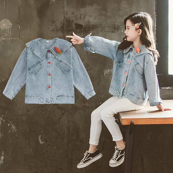 デニムジャケット キッズ 子供服 女の子 アウター 春秋 春コート トップス ブルゾンジャケット パーカー ショート丈 ジュニア おしゃれ 可愛い カジュアル 新品 卓出