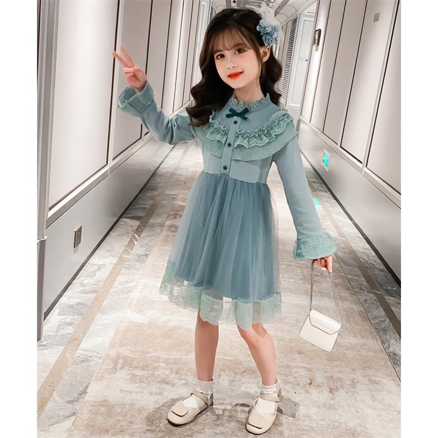 ワンピース キッズ 長袖 子供服 女の子 春秋 キッズワンピース ニットワンピース チュール 子供ドレス 結婚式 お姫様 ジュニア おしゃれ 可愛い カジュアル 新品 Y アユストア 通販 Yahoo ショッピング