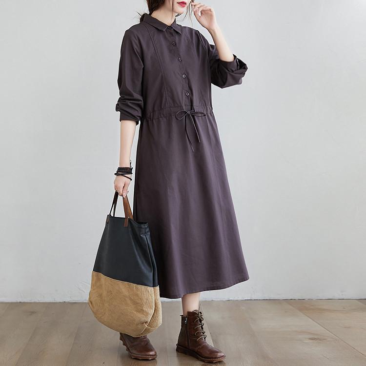 ワンピース レディース 秋 40代 50代 きれいめ 長袖 シャツワンピース マキシワンピース ロング 大きいサイズ 体型カバー おしゃれ 韓国風 上品 着痩せ Ol 新品 Y アユストア 通販 Yahoo ショッピング