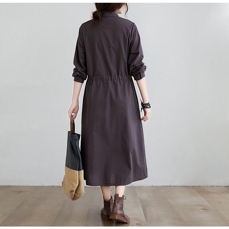 ワンピース レディース 秋 40代 50代 きれいめ 長袖 シャツワンピース マキシワンピース ロング 大きいサイズ 体型カバー おしゃれ 韓国風 上品 着痩せ Ol 新品 Y アユストア 通販 Yahoo ショッピング