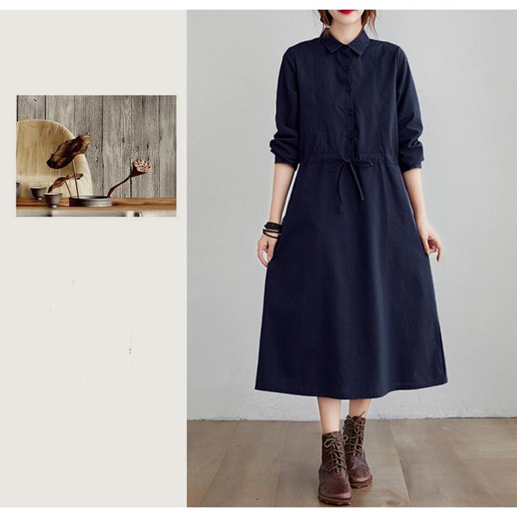 ワンピース レディース 秋 40代 50代 きれいめ 長袖 シャツワンピース マキシワンピース ロング 大きいサイズ 体型カバー おしゃれ 韓国風 上品 着痩せ Ol 新品 Y アユストア 通販 Yahoo ショッピング