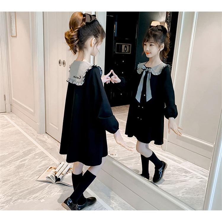 ワンピース キッズ 長袖ワンピース 子供服 女の子 秋 冬 ロングワンピース 蝶結び リボン 子供ドレス ジュニア フレア おしゃれ 可愛い カジュアル 新品 150 160 Y アユストア 通販 Yahoo ショッピング