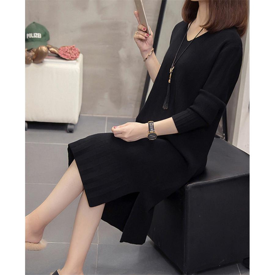 ニットワンピース レディース 秋 冬 40代 50代 きれいめ 長袖ワンピース カットソー ニットセーター 上品 大きいサイズ パーティードレス おしゃれ 着痩せ 新品 Y アユストア 通販 Yahoo ショッピング