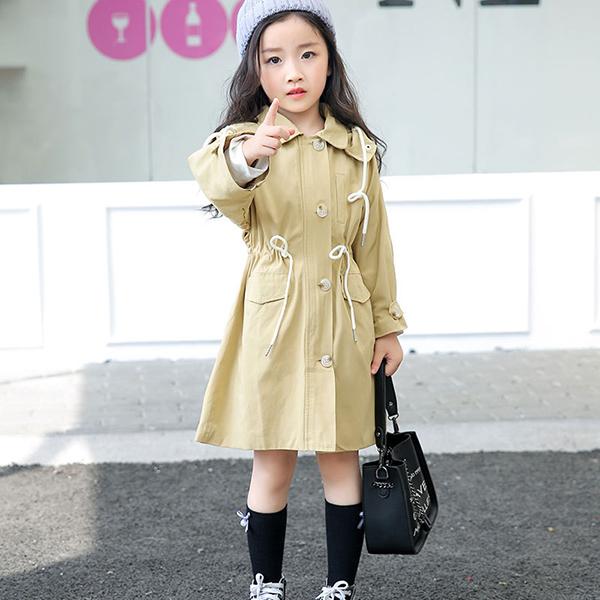 トレンチコート キッズ 子供服 女の子 秋 冬 コート アウター ロングコート パーカー キッズコート スプリングコート ジャケット 防風 おしゃれ 可愛い 新品 卓出