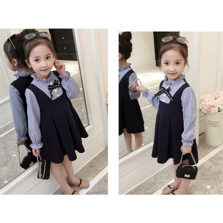 ワンピース キッズ 子供服 女の子 春服 長袖ワンピース ストライプ 子供ドレス 子ども服 ベビー服 キッズワンピース 女児 お姫様 おしゃれ 可愛い カジュアル Y アユストア 通販 Yahoo ショッピング