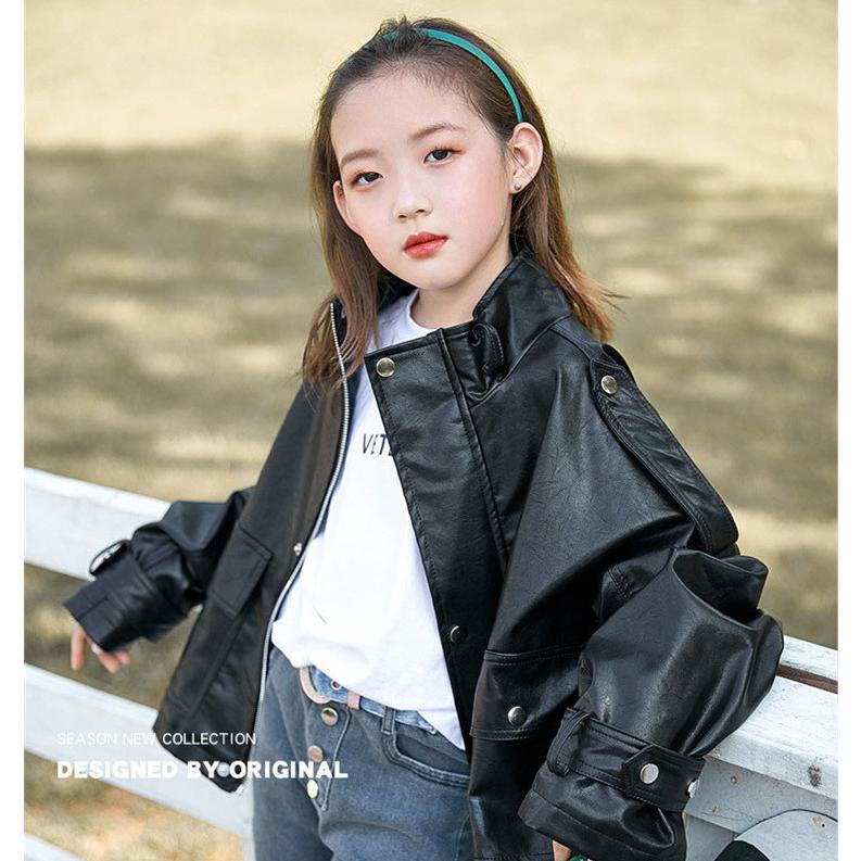 レザージャケット キッズ 子供服 女の子 アウター 春秋 革ジャン Puジャケット 韓国子供服 ジュニア ライダースジャケット おしゃれ 可愛い カジュアル 新品 160 Y アユストア 通販 Yahoo ショッピング