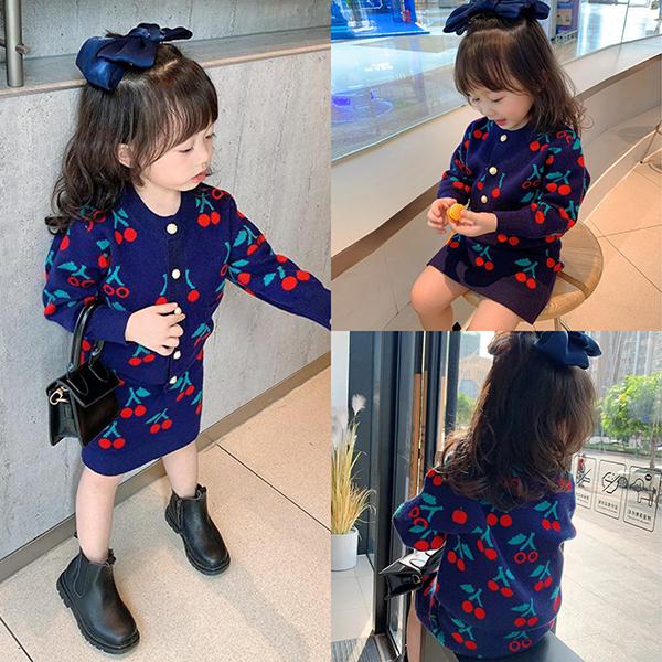 子供服 セットアップ キッズ 女の子 長袖 春服 上下セット トップス ニット カーディガン スカート 花柄 韓国子供服 ベービー服 赤ちゃん おしゃれ 可愛い 新品 人気ブランドの