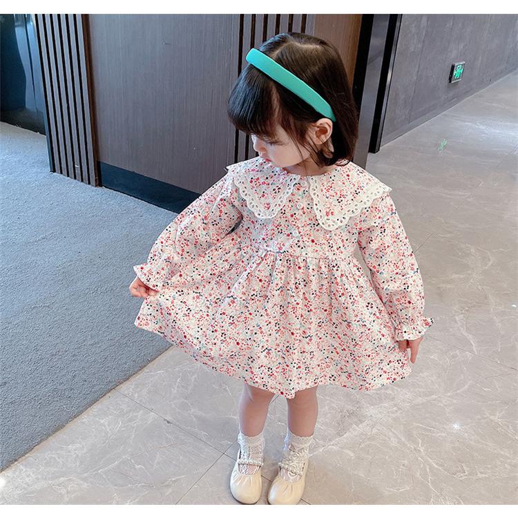 子供服 ワンピース キッズ 女の子 長袖ワンピース 綿 折り襟 春服 韓国子供服 子供ドレス Dress 子ども服 ベビー服 お姫様 おしゃれ 可愛い カジュアル 新品 激安ブランド