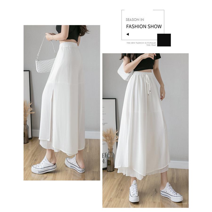 ガウチョパンツ コーデ 40代 夏 9分丈 ワイドパンツ レディース ボトムス ズボン スカート風 大きいサイズ 体型カバー きれいめ ゆったり 美脚 着痩せ 通勤 新品 Y アユストア 通販 Yahoo ショッピング