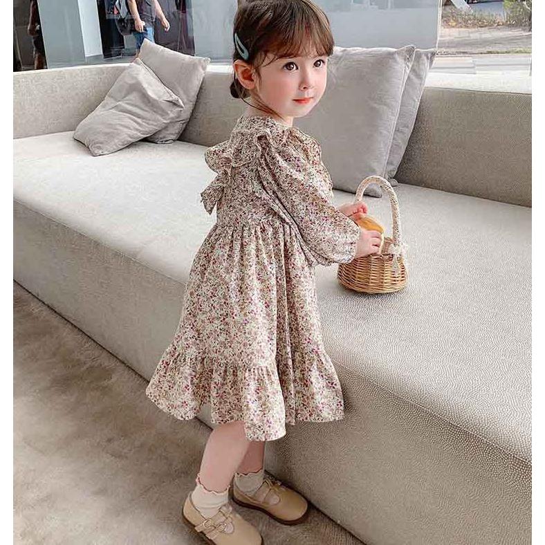 子供服 ワンピース 韓国子供服 キッズ 女の子 長袖ワンピース 花柄 フリル 春服 子供ドレス 子ども服 ベビー服 お姫様 おしゃれ 可愛い カジュアル 新品 90 100 Y アユストア 通販 Yahoo ショッピング