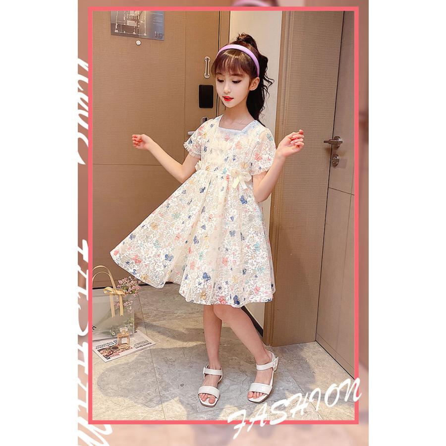 子供服 ワンピース 160 韓国子ども服 キッズ 女の子 夏 半袖 レースワンピース 花柄 薄手 子供ドレス 結婚式 ベビー服 お姫様 おしゃれ 可愛い カジュアル 新品 Y アユストア 通販 Yahoo ショッピング