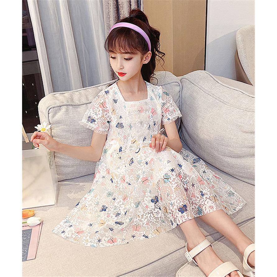子供服 ワンピース 160 韓国子ども服 キッズ 女の子 夏 半袖 レースワンピース 花柄 薄手 子供ドレス 結婚式 ベビー服 お姫様 おしゃれ 可愛い カジュアル 新品 Y アユストア 通販 Yahoo ショッピング