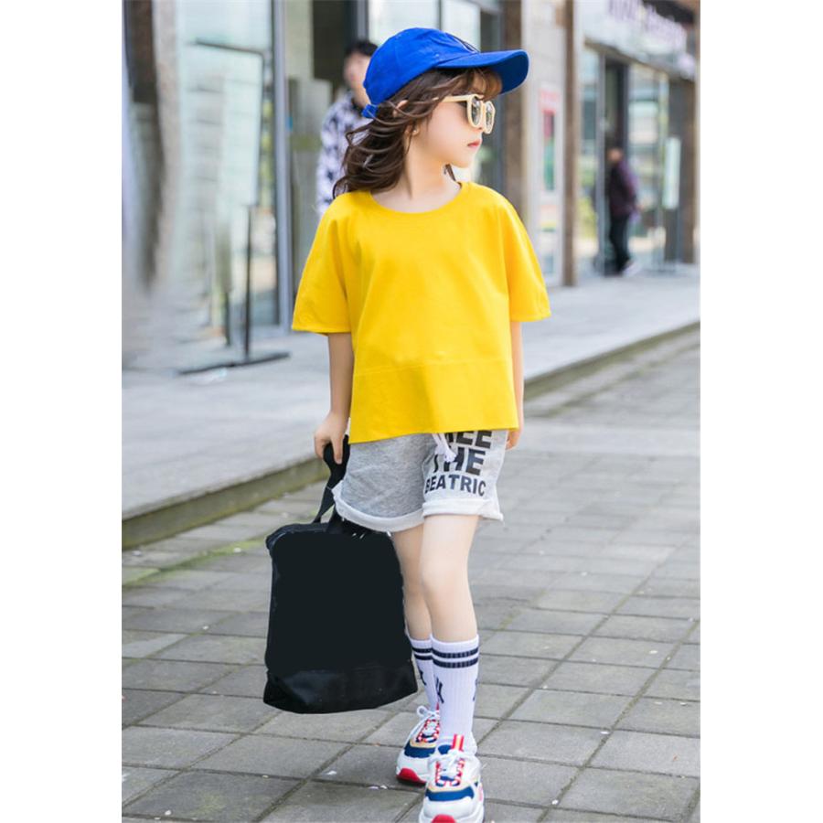 ジャージ キッズ 女子 上下 半袖 夏 子供服 セットアップ トップス Tシャツ ブラウス ハーフパンツ 半ズボン スポーツウェア 部屋着 薄手 可愛い おしゃれ 新品 珍しい