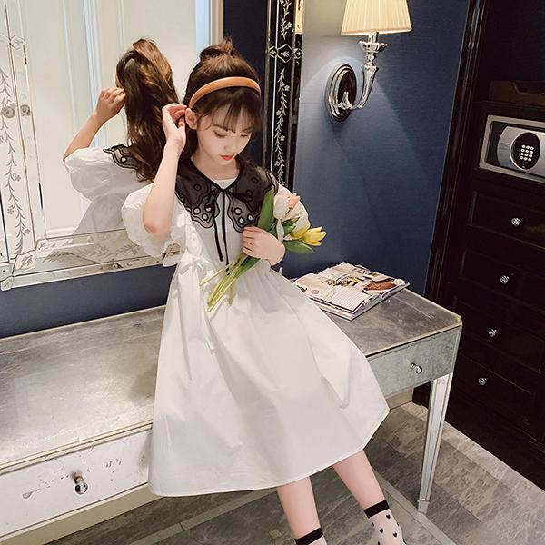 子供服 ワンピース 160 韓国子ども服 キッズ 女の子 夏 半袖ワンピース レース 折り襟 子供ドレス 結婚式 誕生日 ベビー ジュニア お姫様 おしゃれ 可愛い 新品 Y アユストア 通販 Yahoo ショッピング