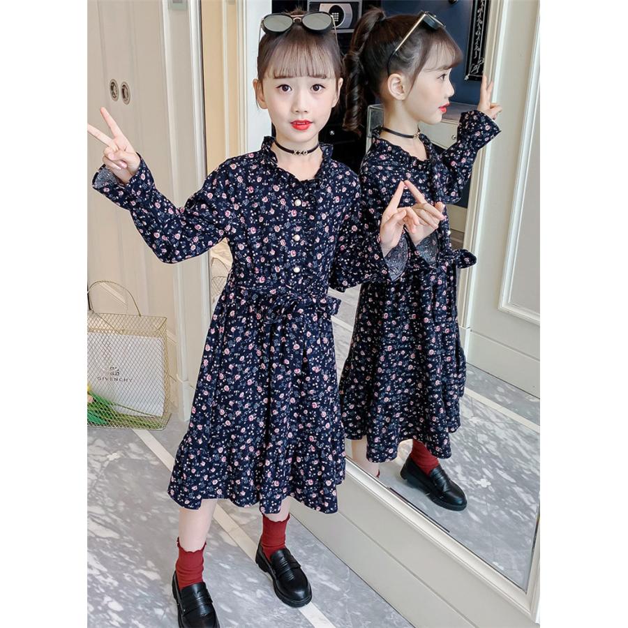 子供服 ワンピース 160 韓国子供服 キッズ 女の子 長袖 花柄ワンピース 綿 春服 フリル 子供ドレス 結婚式 誕生日 七五三 お姫様 ベビー服 おしゃれ 可愛い 新品 Y アユストア 通販 Yahoo ショッピング