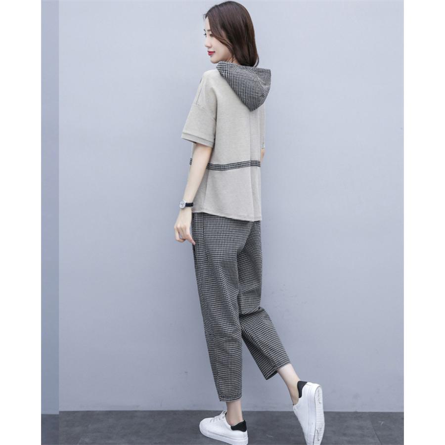 ジャージ レディース 上下 夏 40代 カジュアル セットアップ トップス 半袖tシャツ ロングパンツ スポーツウェア 大きいサイズ おしゃれ 着痩せ 通勤 上品 新品 Y アユストア 通販 Yahoo ショッピング