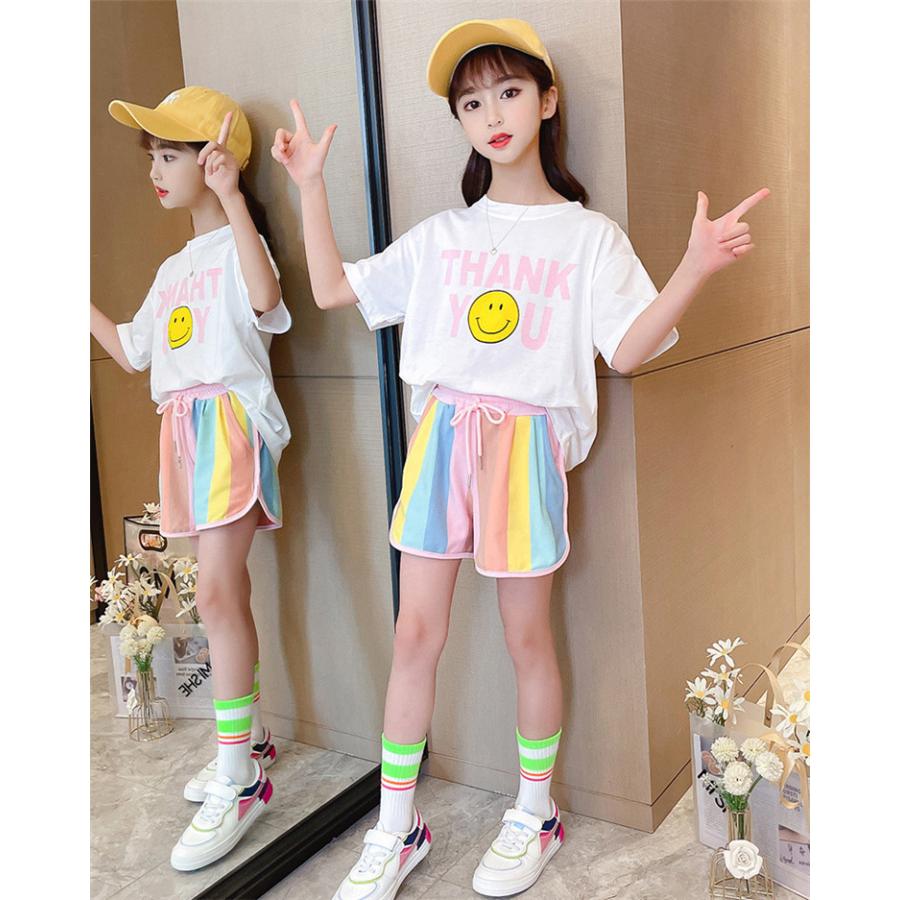超歓迎 ジャージ キッズ 女子 上下 半袖 夏服 子供服 セットアップ トップス Tシャツ ハーフパンツ 半ズボン スポーツウェア 部屋着 薄手 涼しい 可愛い おしゃれ 新品 Aynaelda Com