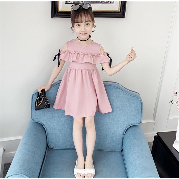 子供服 ワンピース ピンク 160 韓国子ども服 キッズ 女の子 夏服 半袖ワンピース 肩出し 子供ドレス 結婚式 誕生日 ジュニア ベビー服 お姫様 おしゃれ 可愛い Y4531 アユストア 通販 Yahoo ショッピング