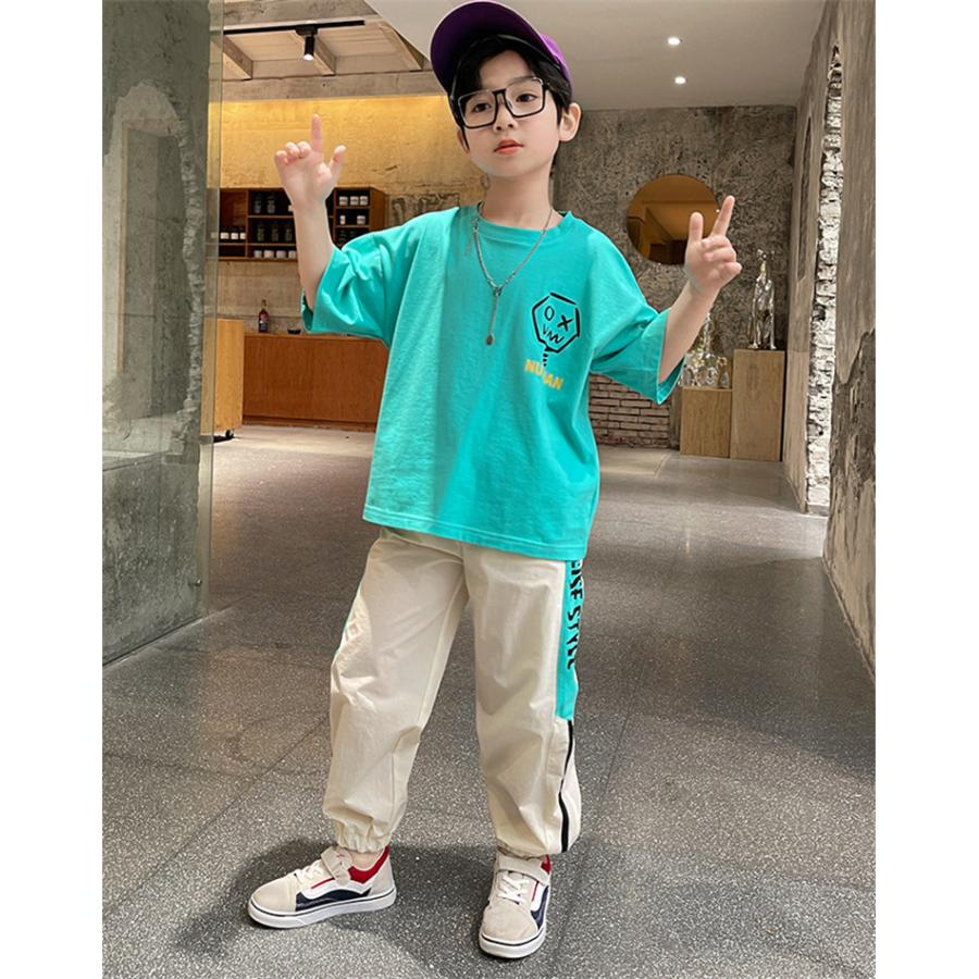 ジャージ キッズ 男子 上下 半袖 夏服 子供服 セットアップ トップス Tシャツ 半袖 ロングパンツ 長ズボン スポーツウェア カジュアル 可愛い おしゃれ 新品 Y4504 アユストア 通販 Yahoo ショッピング